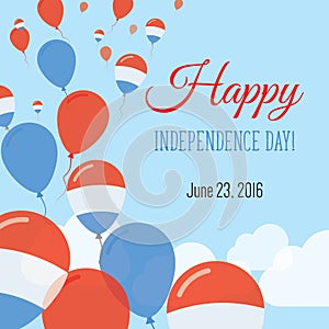 Independence Day Flat Greeting Card.