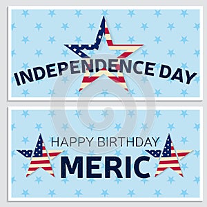 Independence day greeting card, flyer. Independence day poster. Patriotic banner for website template. Vector