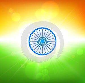 Independence day of India. Background in colors of national flag