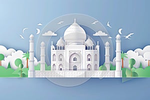 Independence Day India, Taj Mahal, Flat 3D Design