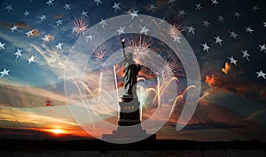 Independence day. Liberty enlightening the world