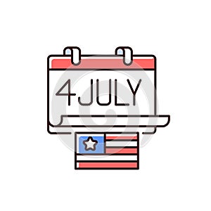 Independence day RGB color icon