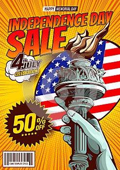 Independence day sale comic cover template 37