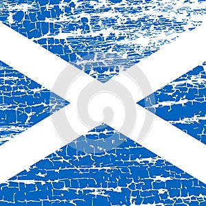 Independence Day of Scotland. 24 June. Symbolic Flag of Scotland. Grunge cracks background