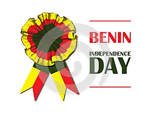 Independence Day of the state of Benin. August 1. A patriotic national holiday in the African country. A cockarde, the