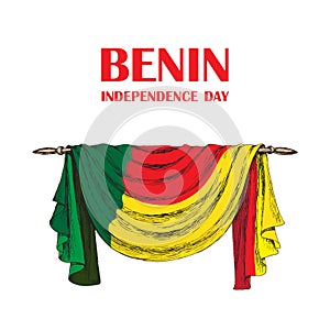 Independence Day of the state of Benin. August 1. A patriotic national holiday in the African country. A drapery