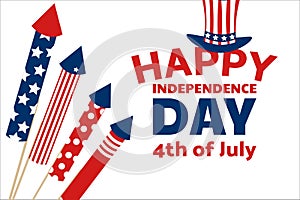 Independence Day in United States of America, USA. 4th of July. Holiday concept. Template for background, banner, card