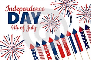 Independence Day in United States of America, USA. 4th of July. Holiday concept. Template for background, banner, card