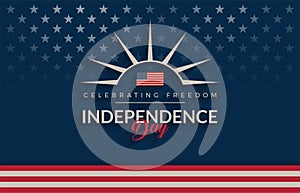 Independence Day USA blue background, vintage / retro feel. The photo