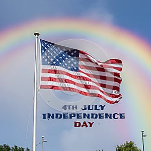 Independence Day USA 4th July Flag, Rainbow, Sky 1 photo