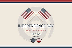 Independence day USA. Fourth of July. American patriotic illustration. Design Template background with American Flag for