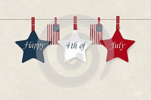 Independence day USA. Fourth of July. American patriotic illustration. Design Template background with American Flag for