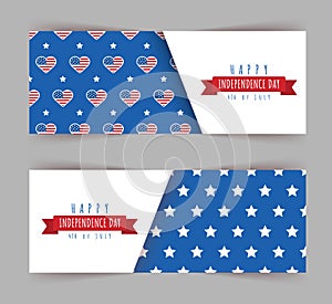 Independence Day of USA greeting banner. Holiday element for 4th of July celebration. National Freedom Day. Vector