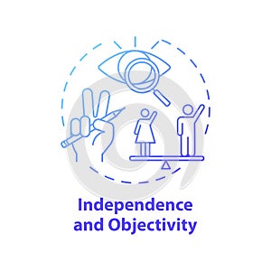 Independence and objectivity concept icon