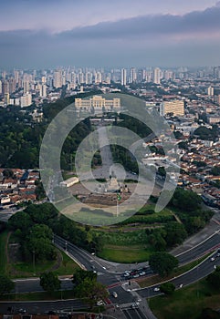 Independence Park , Ipiranga Museum and Monument to the Independence of Brazil aerial view - Sao Paulo, Brazil
