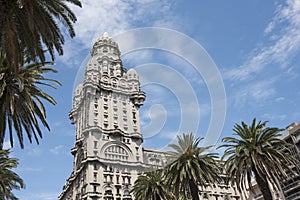 Independence Square and exterior view of the Salvo Palace, Montevideo, Uruguay photo
