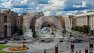 Independence square in Kyiv, Ukraine. Cityscape. Maidan