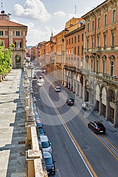 Independence street in Bologna, Italy