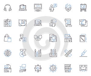 Independent contractor line icons collection. Freelance, Self-employed, Entrepreneur, Outsourced, Subcontractor