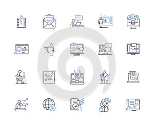 Independent contractor line icons collection. Freelancer, Contractor, Self-employed, Non-employee, Entrepreneur
