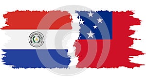 Independent State and Paraguay grunge flags connection vector