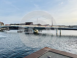 Inderhavnsbroen, a modern bridge for cyclists in Copenhagen