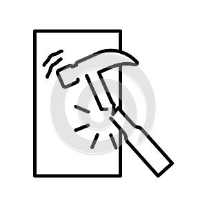 Indestructible icon, vector line illustration