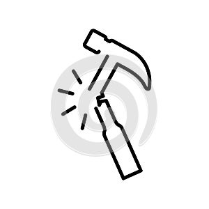 Indestructible icon, vector line illustration