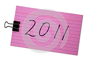 Index cards with the number 2011