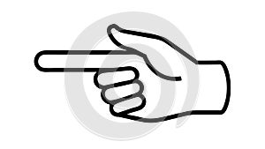 Index Finger Pointing Right Outline Icon, vector design Generative AI