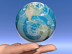 Sustaining earth - 3D render