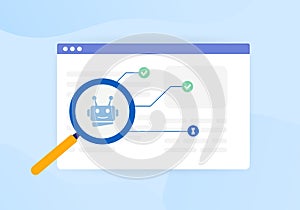 Indexed or Non-Indexed pages concept. Search robots crawl the website and find pages to add to the database of web pages