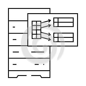 indexing data database line icon vector illustration