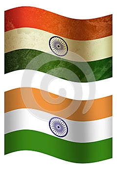 India 3D country flag, two styles