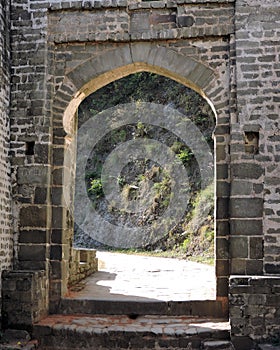 India Architecture Exterior Arched Door Kangra Fort