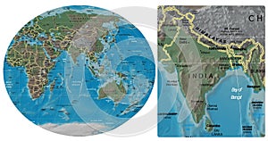 India and Asia Oceania maps