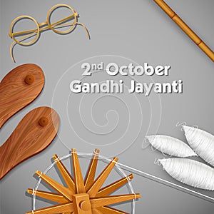 India background with Nation Hero and Freedom Fighter Mahatma Gandhi for Gandhi Jayanti