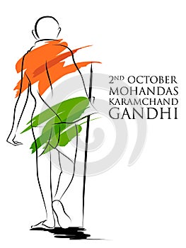 India background with Nation Hero and Freedom Fighter Mahatma Gandhi for Independence Day or Gandhi Jayanti