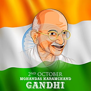 India background with Nation Hero and Freedom Fighter Mahatma Gandhi for Independence Day or Gandhi Jayanti