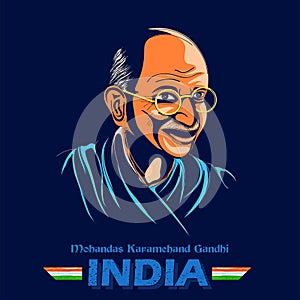 India background with Nation Hero and Freedom Fighter Mahatma Gandhi for Independence Day or Gandhi Jayanti