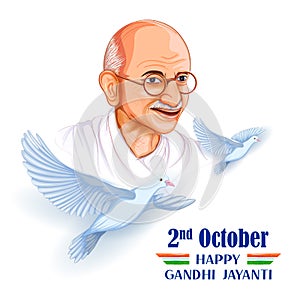 India background with Nation Hero and Freedom Fighter Mahatma Gandhi popularly known as Bapu for 2nd October Gandhi