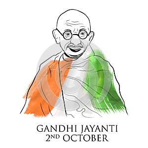 India background with Nation Hero and Freedom Fighter Mahatma Gandhi popularly known as Bapu for 2nd October Gandhi