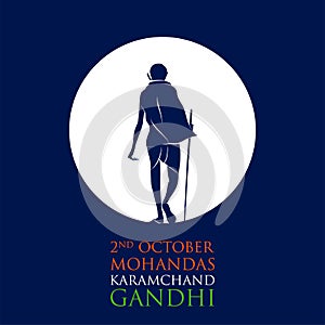 India background with Nation Hero and Freedom Fighter Mahatma Gandhi popularly known as Bapu for 2nd October Gandhi