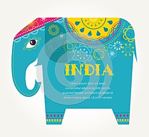 India - background with patterned elephant