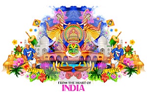 India background showing its culture and diversity photo