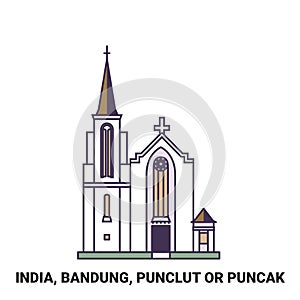 India, Bandung, Punclut Or Puncak travel landmark vector illustration photo