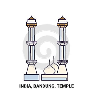 India, Bandung, Travels Landsmark travel landmark vector illustration