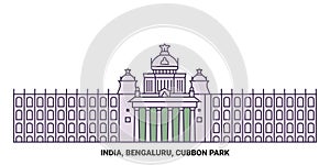 India, Bengaluru, Cubbon Park travel landmark vector illustration