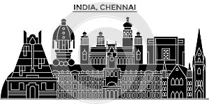India, Chennai architecture urban skyline with landmarks