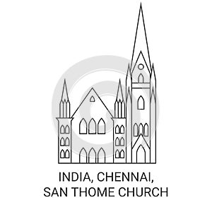 India, Chennai, San Thome Church travel landmark vector illustration photo